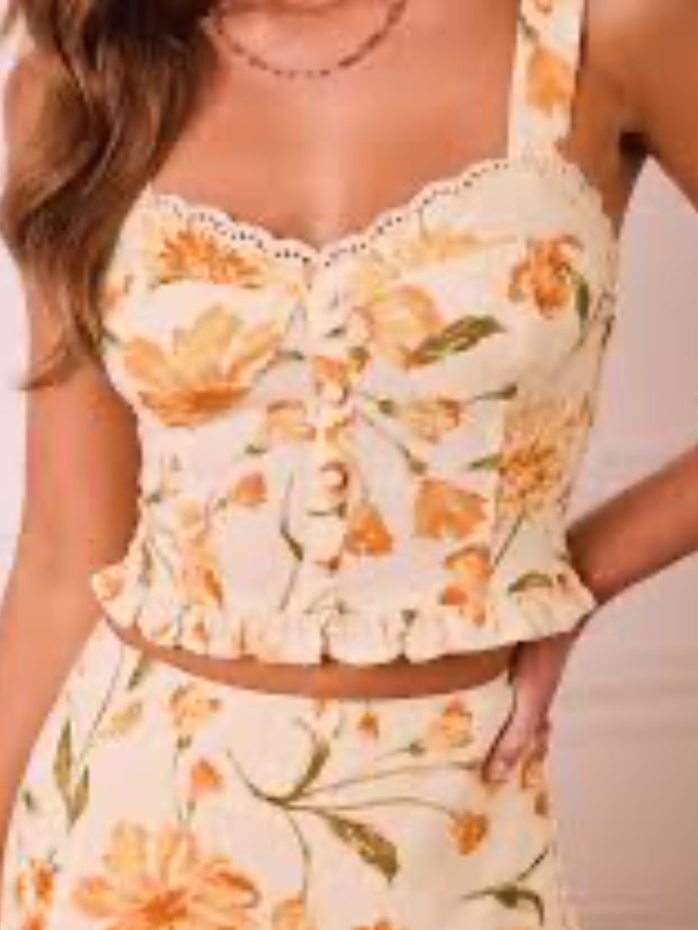 Floral Linen Skirt Set - Picture 3 of 8